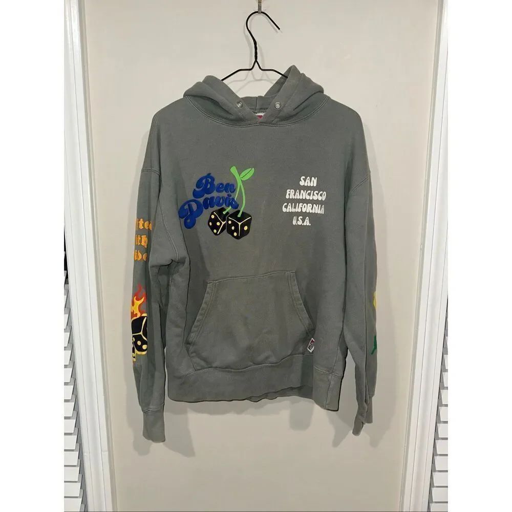 Ben Davis Gray Graphic Hoodie Medium San Fransisco